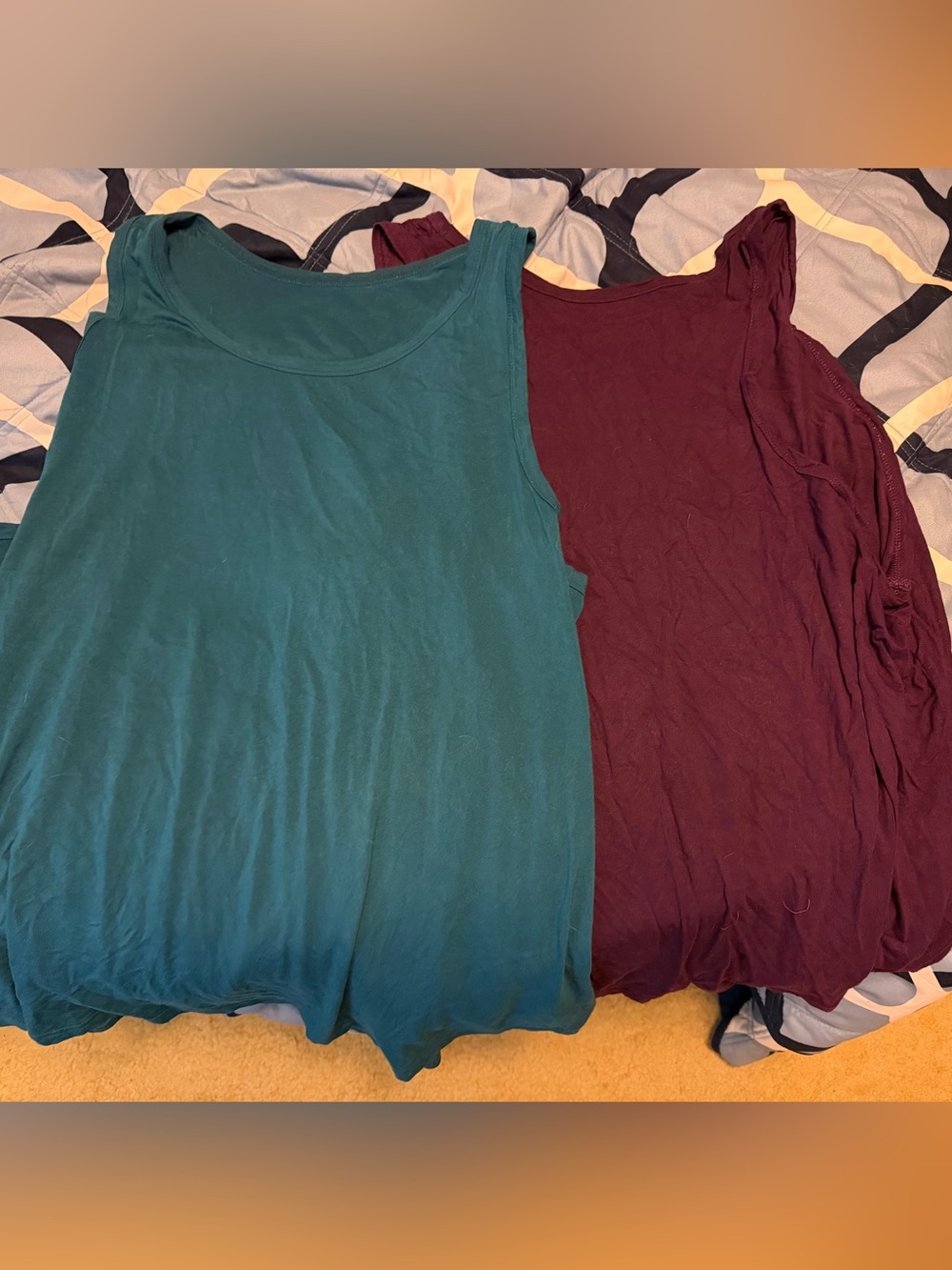 Women’s Plus 3XL Latuza brand Viscose/bamboo sleep tank Teal and Burgundy